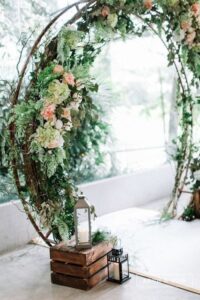 fresh flower wedding floral arch