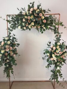 3 points wedding arch real flower