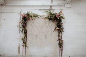 Artificial flower wedding arch