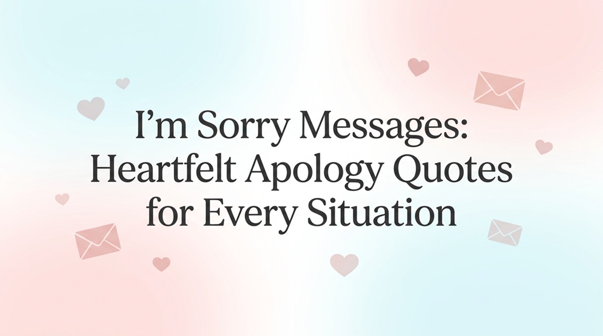 I'm Sorry Messages Heartfelt Apology message for Every Situation