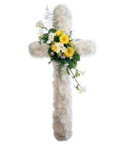 WS-20 PEACE FUNERAL CROSS WREATH