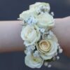 WC-04 White Roses Wrist Corsage