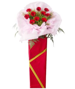 red congratulations on grand opening flowers