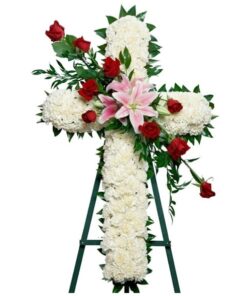 WS-23 TENDERNESS FUNERAL CROSS WREATH