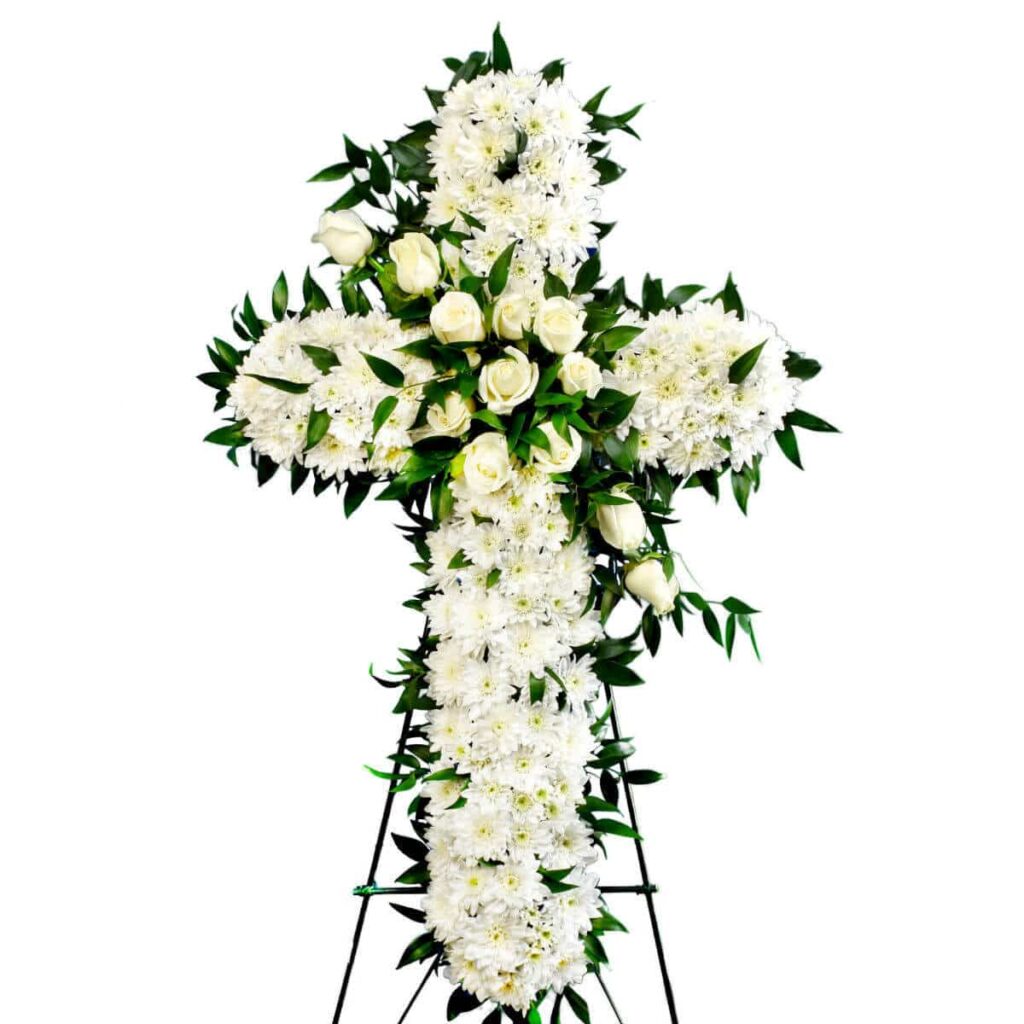 WS22 REMEMBRANCE FUNERAL CROSS WREATH 1 That Flower Shop Online