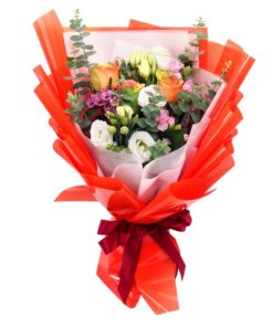 rainbow rose bouquet korean style