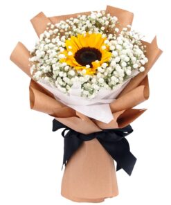 single stalk sunflower bouquet