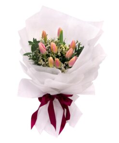 tulip korean style flower bouquet singapore