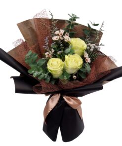 3 stem green rose bouquet Singapore