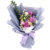 3 purple roses bouquet