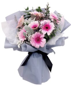 8 2 tone pink gerbera bouquet Singapore