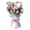 6 pink rose korean style graduation flower bouquet