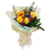 yellow rose and sunflower korea bouquet