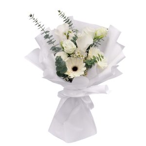 White Theme korean hand bouquet
