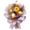 Tinted rose sunflower hangul bouquet