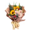 sunflower and pink gerbera korean bouquet