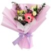 Single pink gerbera korean bouquet