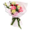 white rose pink gerbera korea bouquet
