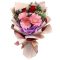 3 red roses and pink gerbera korean hand bouquet