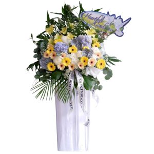 beautifully-arranged condolence flowers