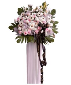 Send love and comfort with white sympathy flowers and standing ...
