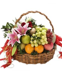 Tropical Fruits and Flower Hamper Baskets