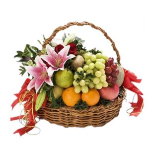 Tropical Fruits and Flower Hamper Baskets