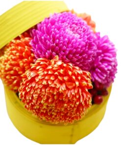 Sunlight chrysanthemum Colored dim sum flower box arrangement Singapore
