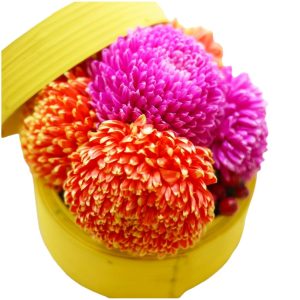 Sunlight chrysanthemum Colored dim sum flower box arrangement Singapore