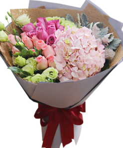 hydrangea pink giant jumbo bouquet Singapore (13)