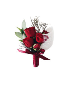 WC-13 Mini Red Rose (3) Corsage