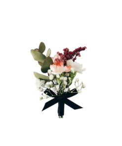 WC-12 Mini Pink White Rose Corsage