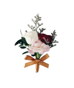 WC-11 Mini Pink Red White Rose Corsage